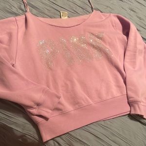 VS Pink Cropped Sweatshirt size XL